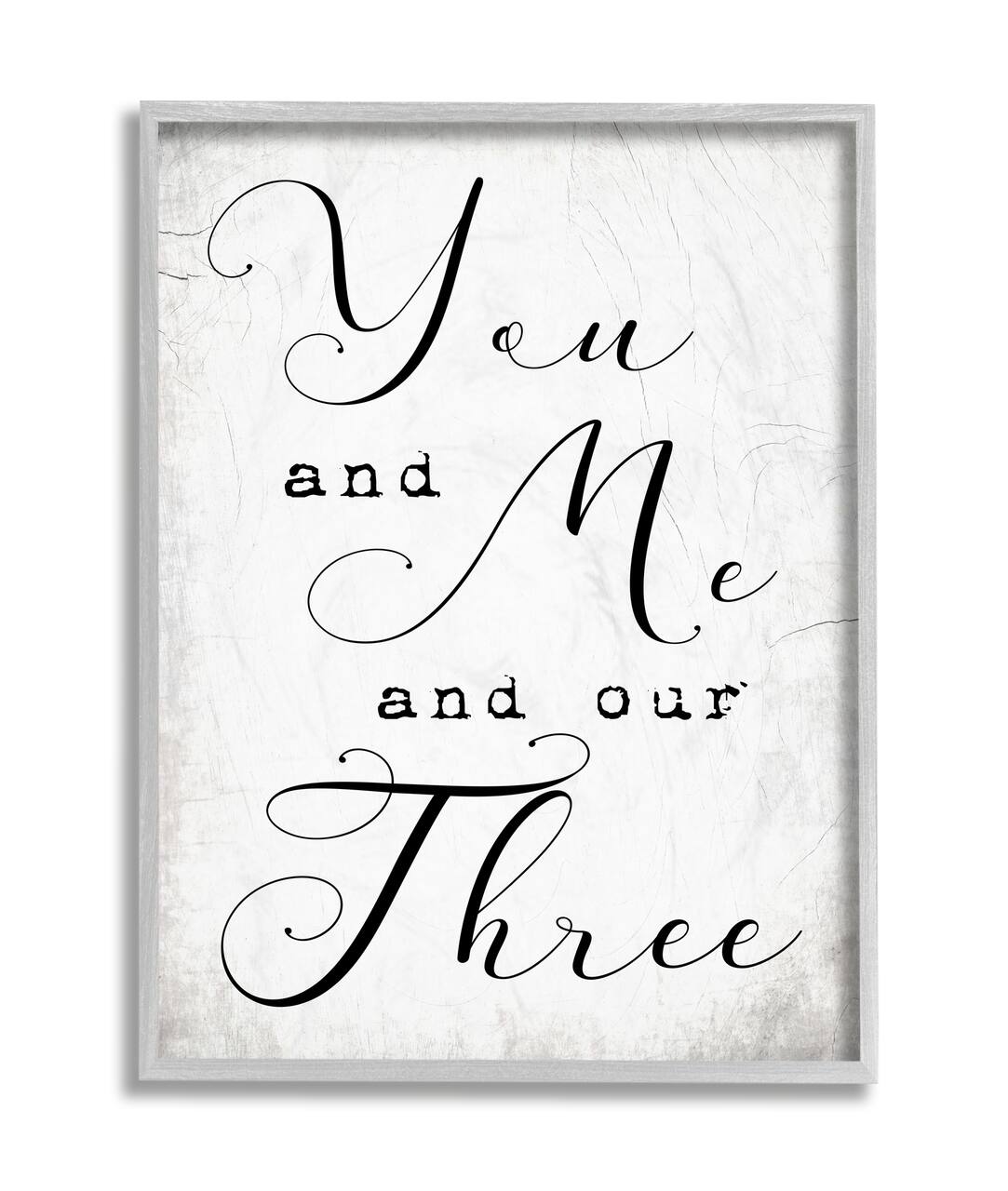 Stupell Industries You Me and Our Three Phrase Family Home Quote Framed Wall Art
